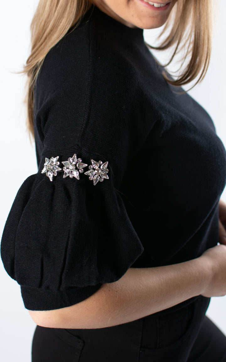 Cally Cropped Jumper | Black