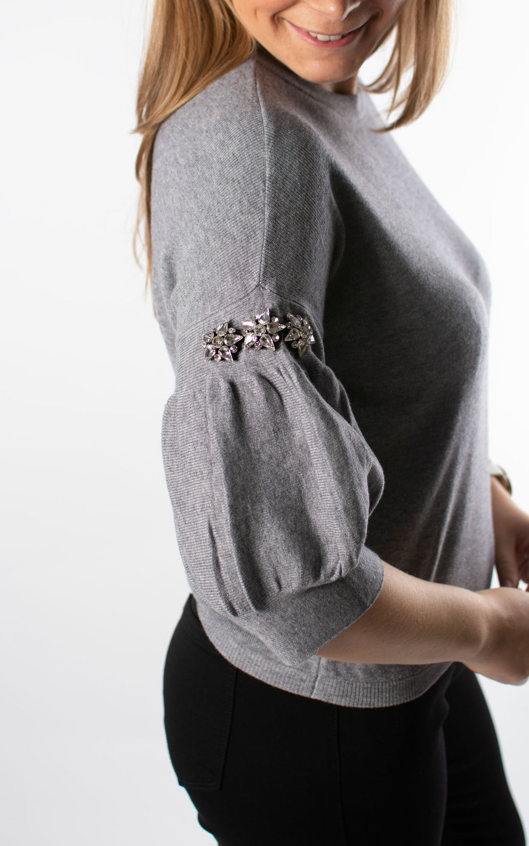 Cally Cropped Jumper | Grey