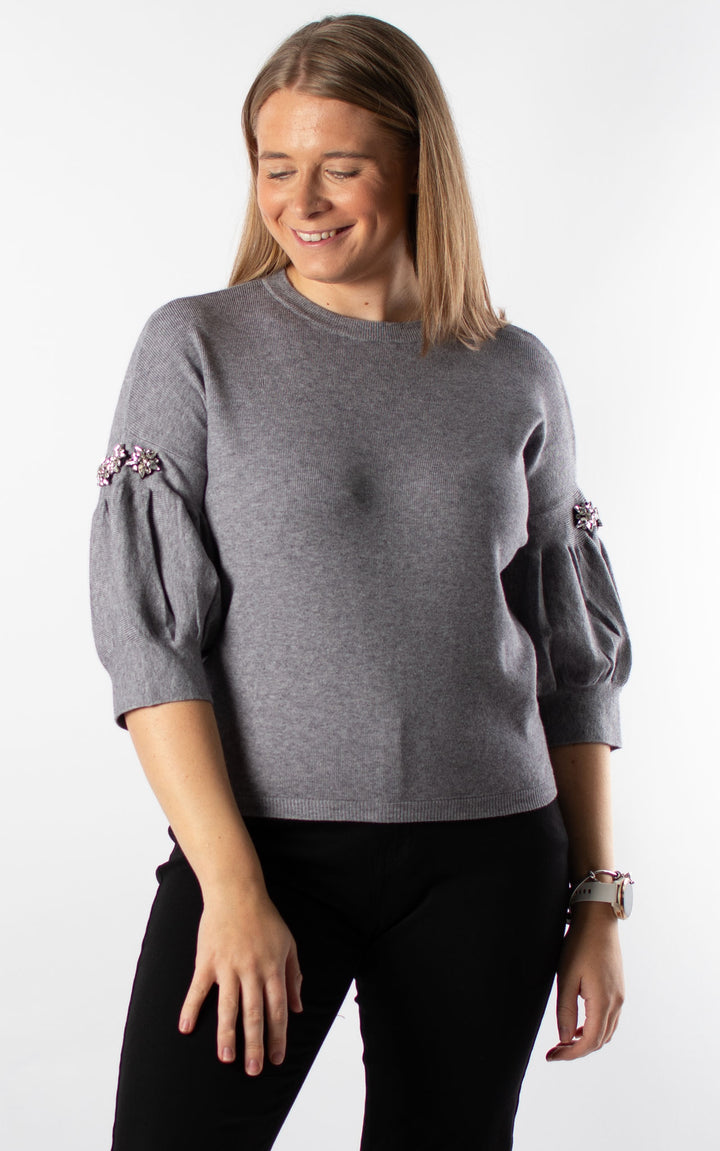Cally Cropped Jumper | Grey