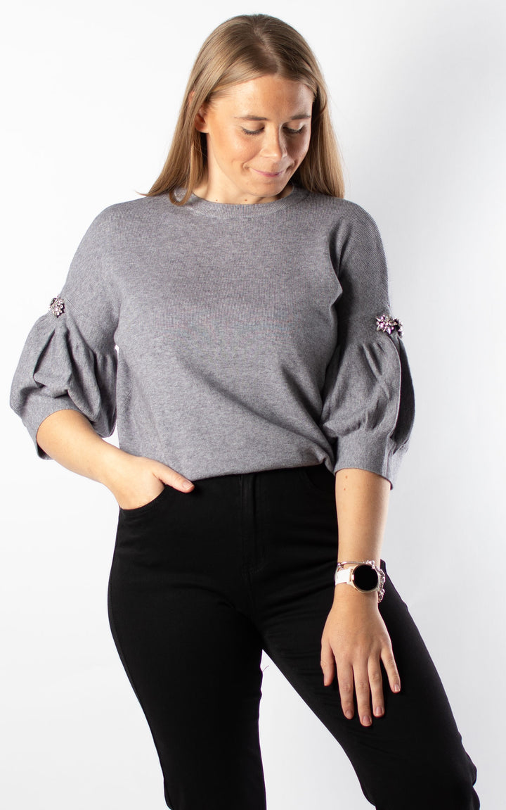 Cally Cropped Jumper | Grey