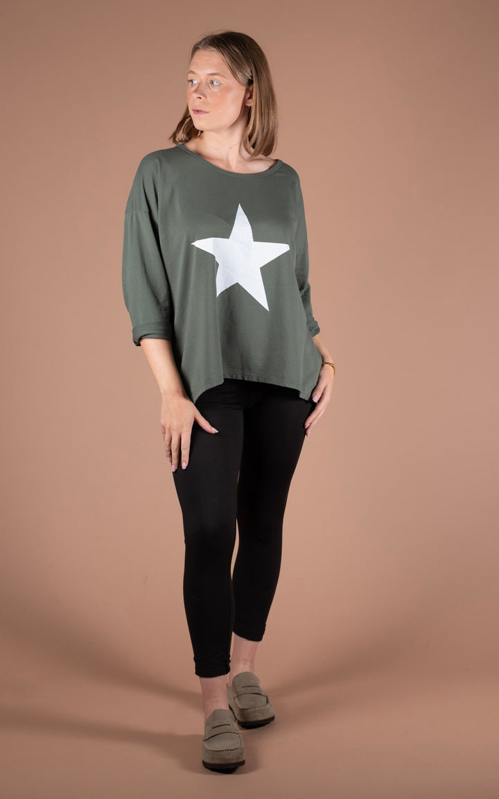 Camille Star Top | Khaki
