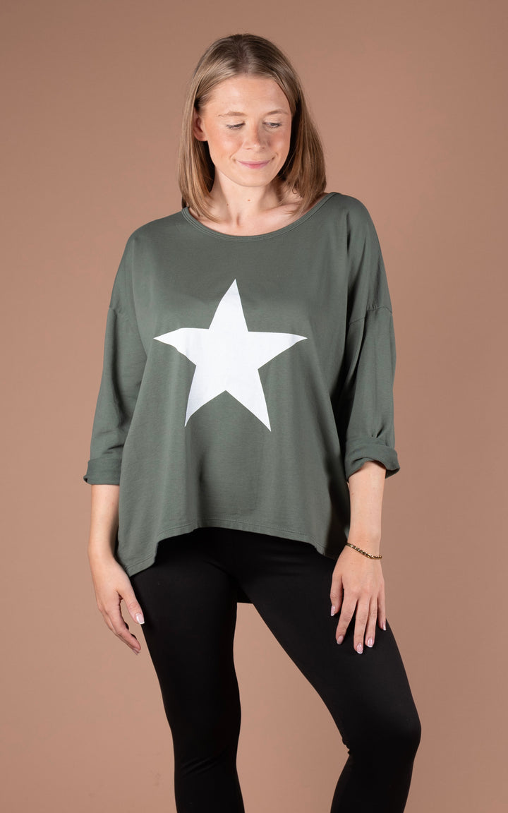 Camille Star Top | Khaki