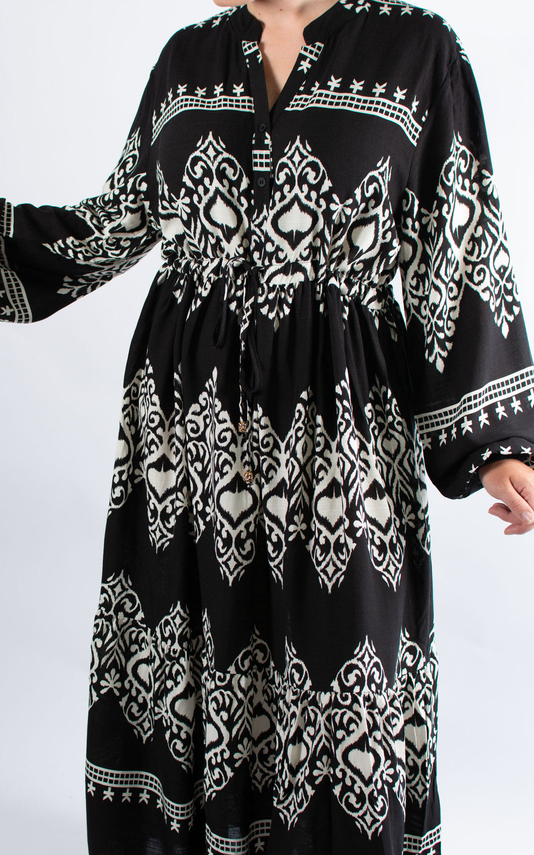 Carine Patterned Dress | Black