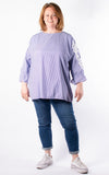 Carol Stripe Button Back Shirt | Navy
