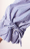 Carol Stripe Button Back Shirt | Navy