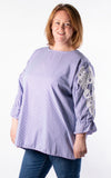 Carol Stripe Button Back Shirt | Navy