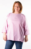 Carol Stripe Button Back Shirt | Pink