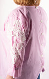 Carol Stripe Button Back Shirt | Pink