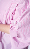 Carol Stripe Oversized Shirt | Pink