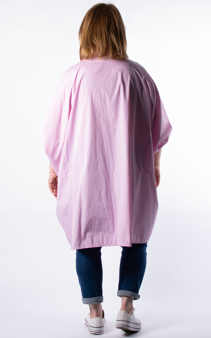 Carol Stripe Oversized Shirt | Pink