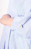 Carol Stripe Oversized Shirt | Sky Blue