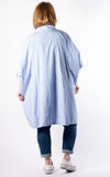 Carol Stripe Oversized Shirt | Sky Blue