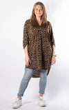 Caroline V-neck Tunic | Animal Print | Brown