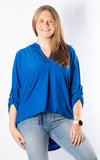 Caroline V-neck Tunic | Plain |  Cobalt