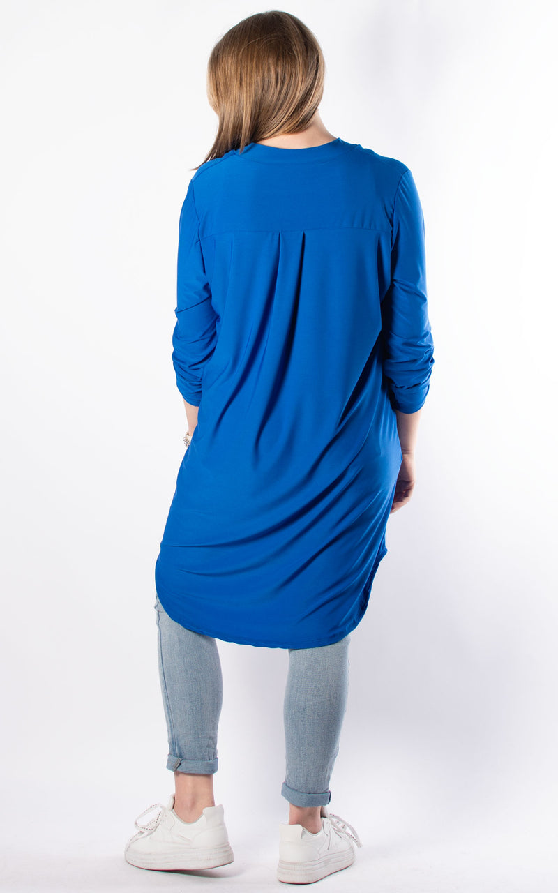 Caroline V-neck Tunic | Plain |  Cobalt