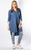 Caroline V-neck Tunic | Plain | Denim