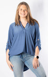 Caroline V-neck Tunic | Plain | Denim