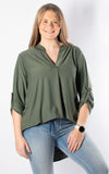 Caroline V-neck Tunic | Plain |  Khaki