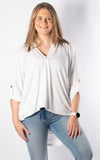 Caroline V-neck Tunic | Plain |  White