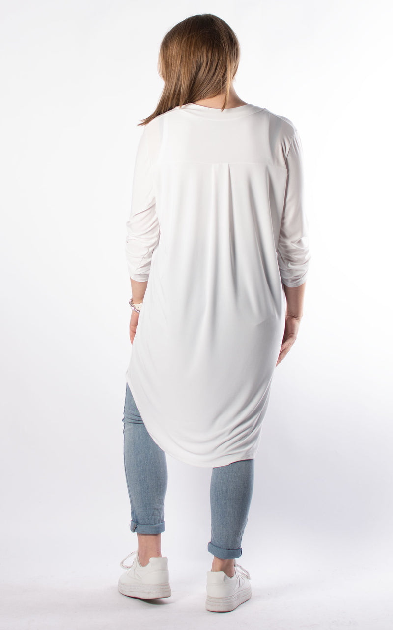 Caroline V-neck Tunic | Plain |  White