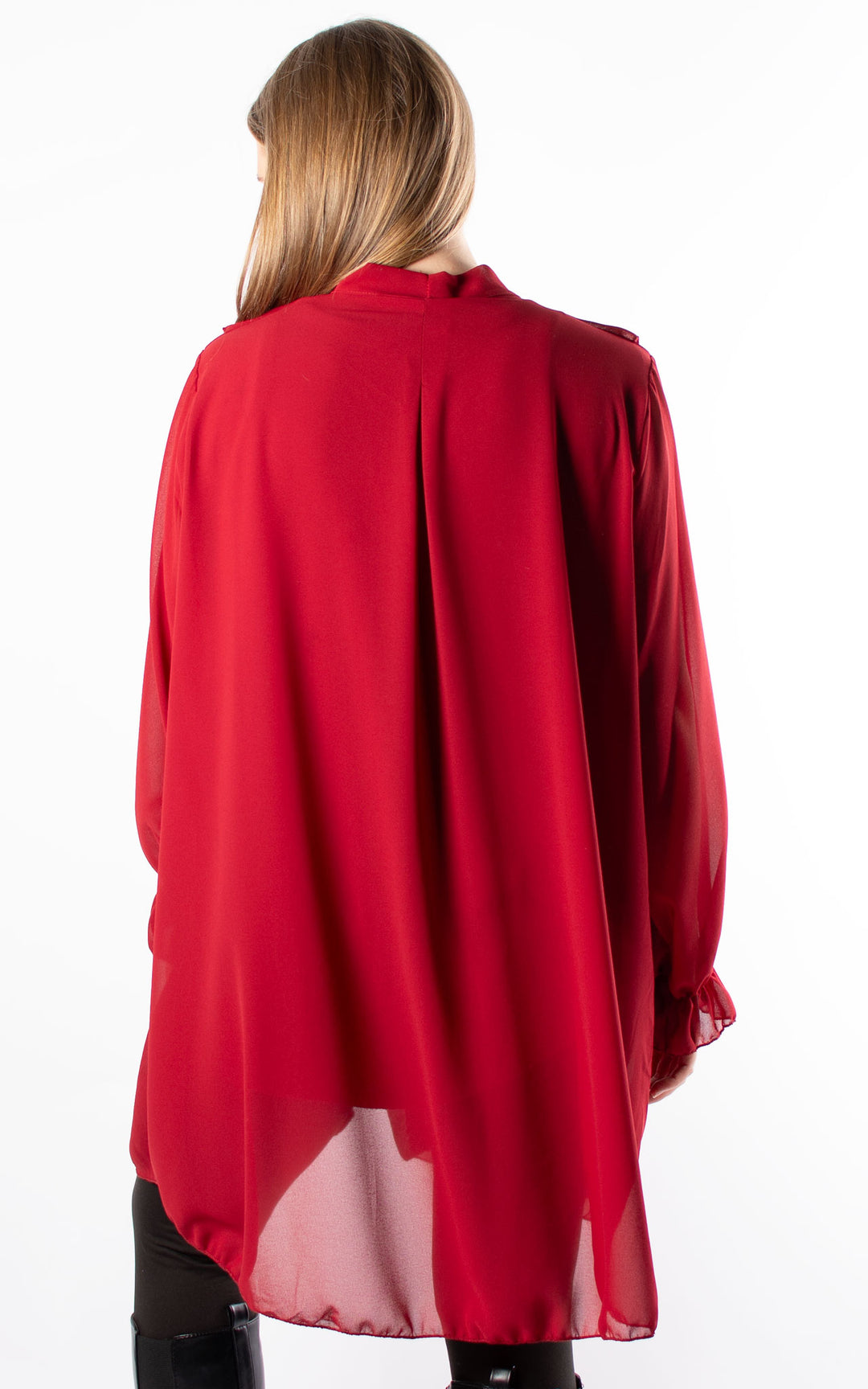 Cascade Ruffle Shirt | Red