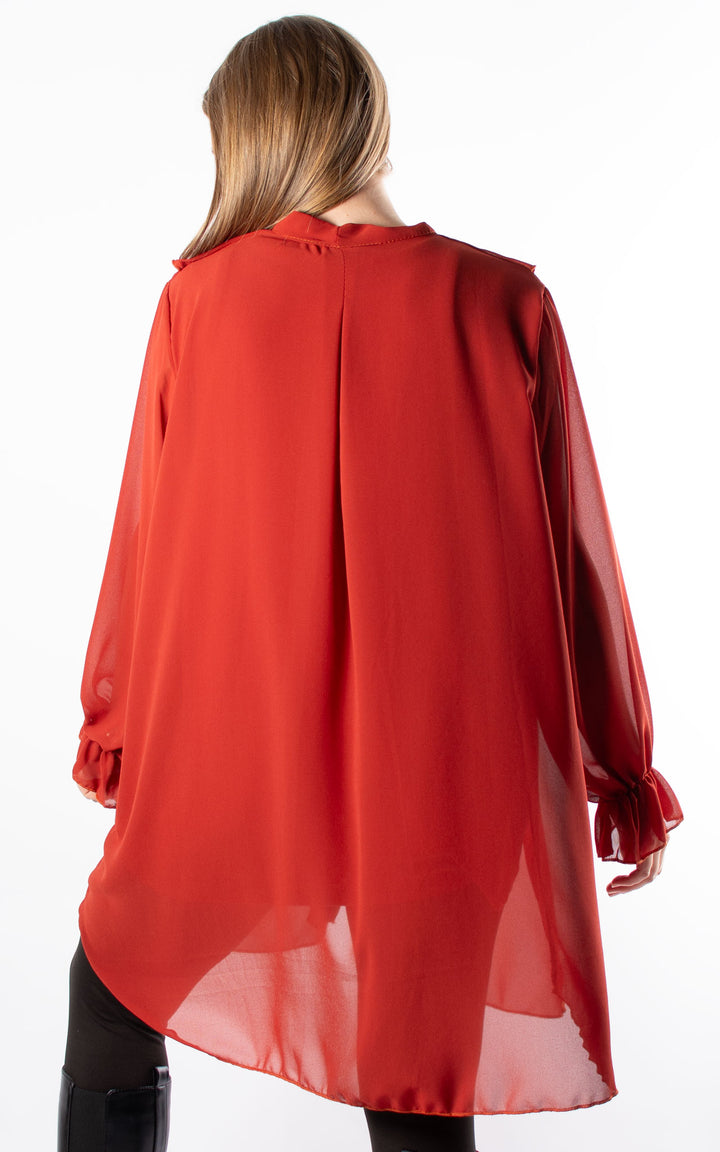 Cascade Ruffle Shirt | Rust