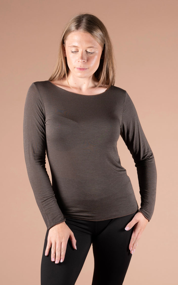 Cashmere Mix Layer Top  | Chocolate