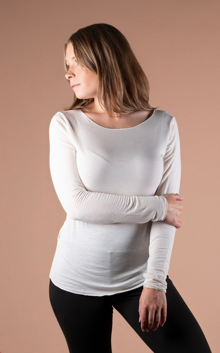 Cashmere Mix Layer Top | Cream