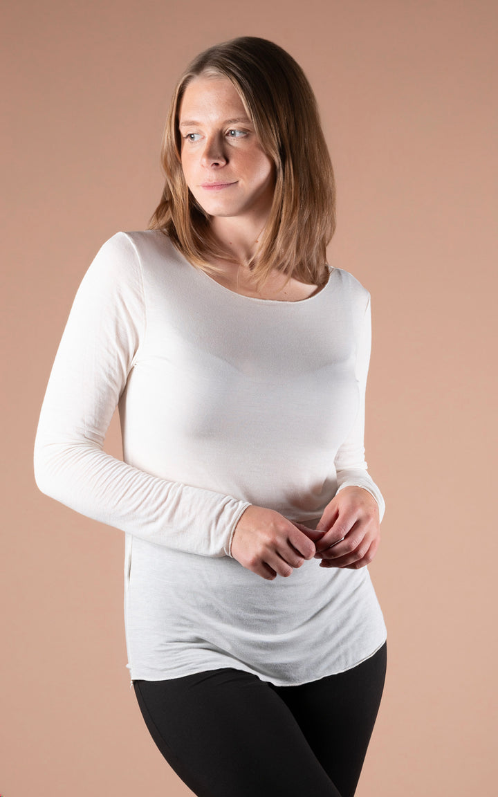 Cashmere Mix Layer Top | Cream