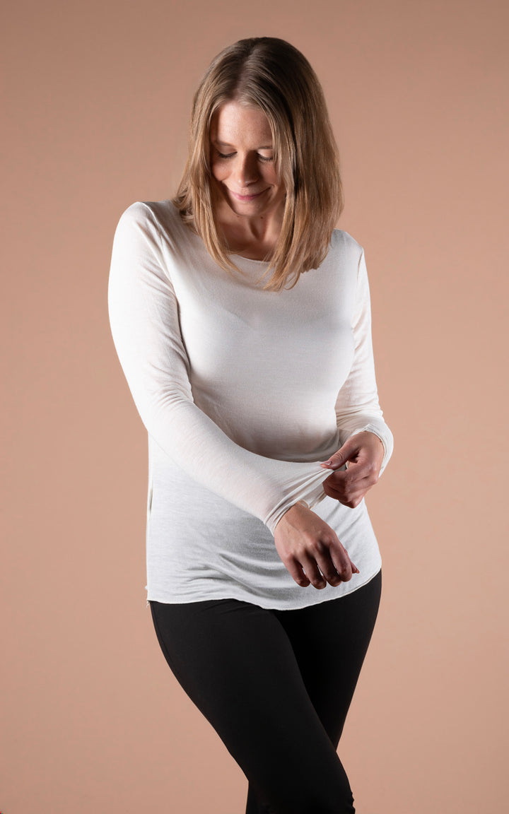 Cashmere Mix Layer Top | Cream