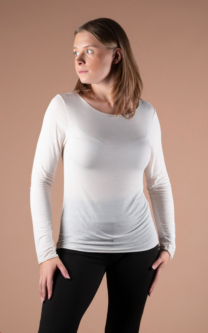 Cashmere Mix Layer Top | Cream