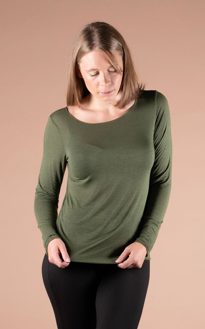 Cashmere Mix Layer Top  | Khaki