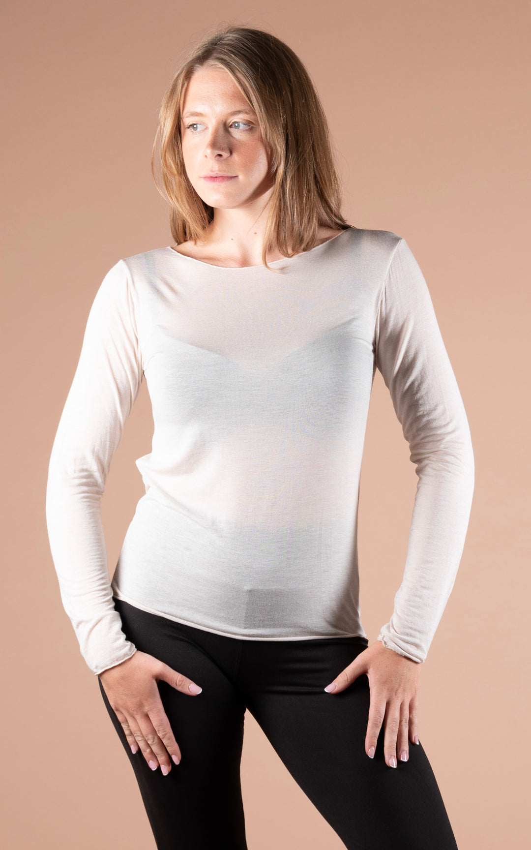 Cashmere Mix Layer Top  | Oat