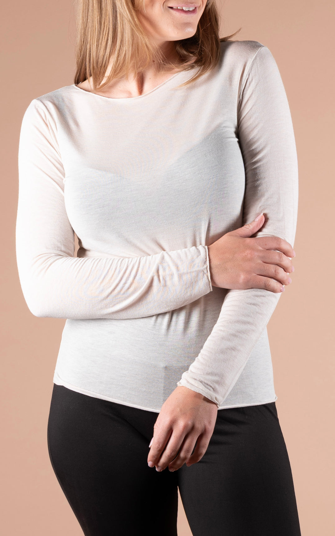 Cashmere Mix Layer Top  | Oat