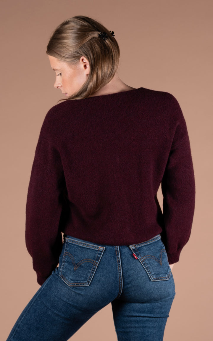 Cassie Button Cardigan | Plum