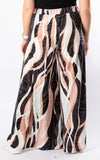 Cath Wide Leg Trousers | Abstract Animal | Mint & Dusky Pink