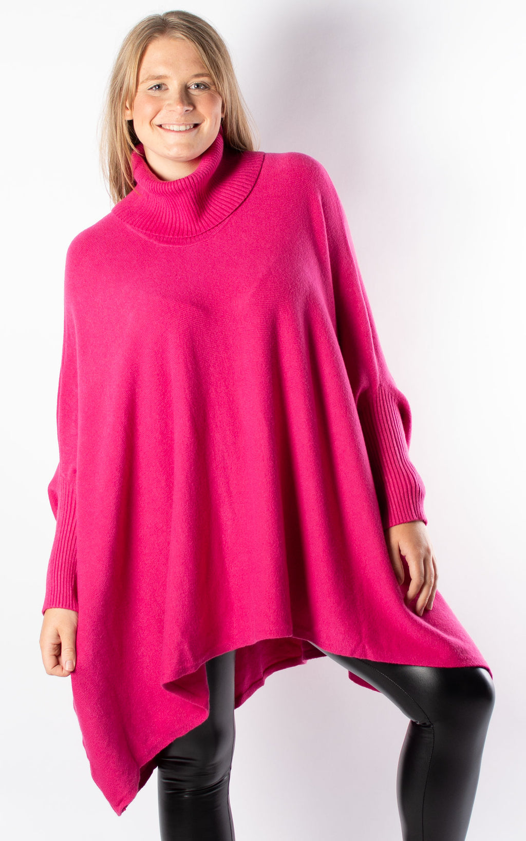 Charlotte Roll Neck | Hot Pink