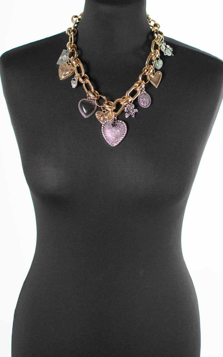 Charm Necklace | Chunky Hearts
