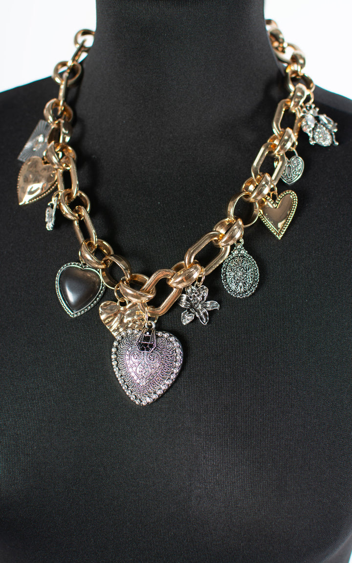 Charm Necklace | Chunky Hearts
