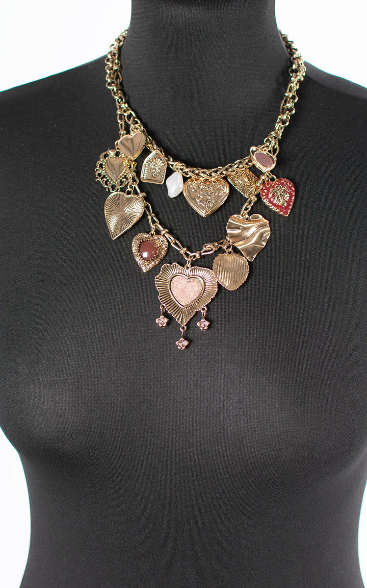 Charm Necklace | Mixed Hearts