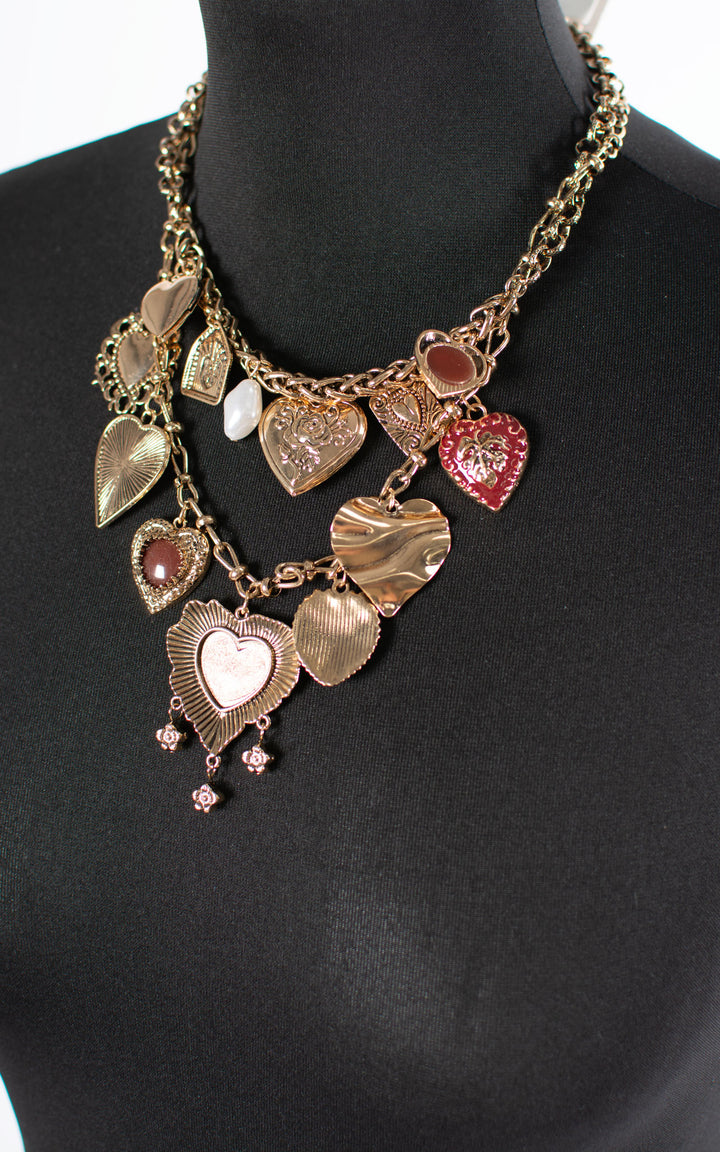 Charm Necklace | Mixed Hearts