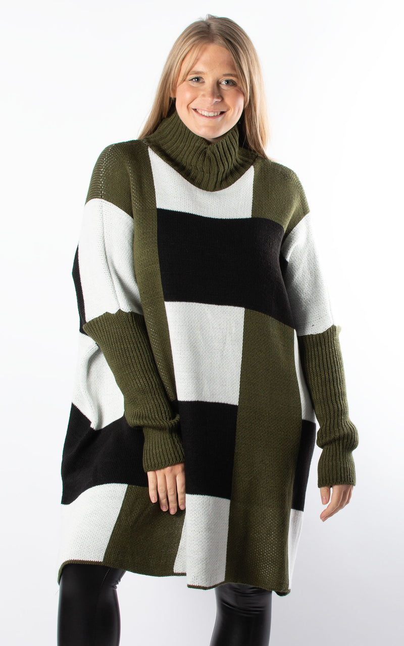 Check Knit Jumper | Khaki