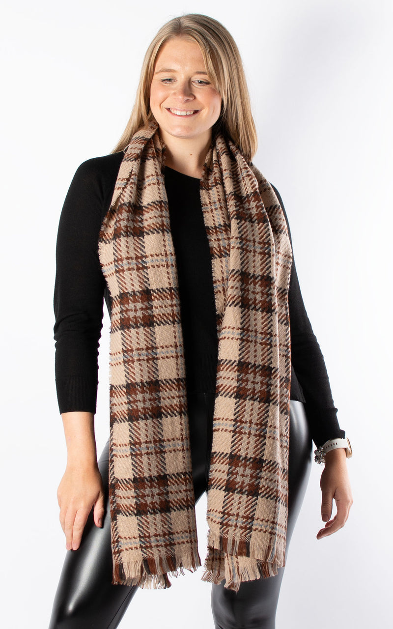 Check Scarf | Mocha