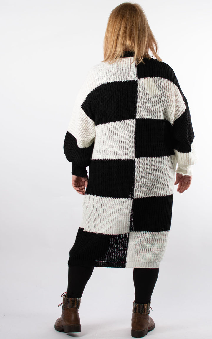 Checkerboard Cardigan | Black