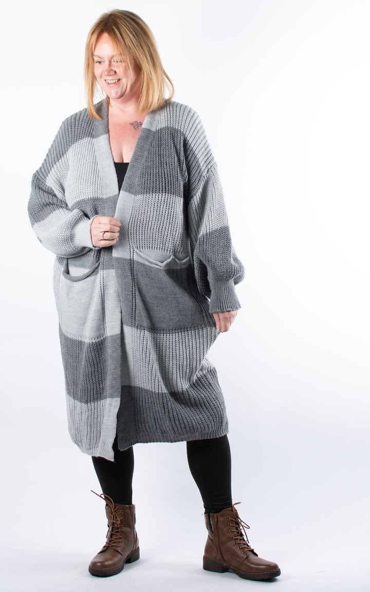Checkerboard Cardigan | Grey