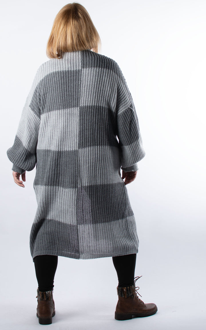 Checkerboard Cardigan | Grey
