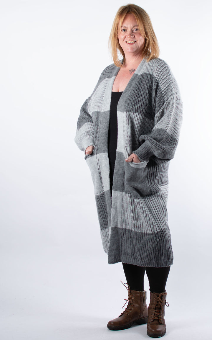 Checkerboard Cardigan | Grey