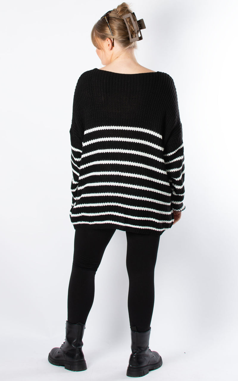 Cherry Brooch Jumper | Black