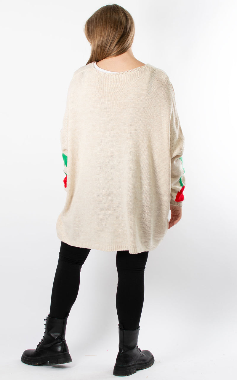 Cherry Knit Jumper | Beige