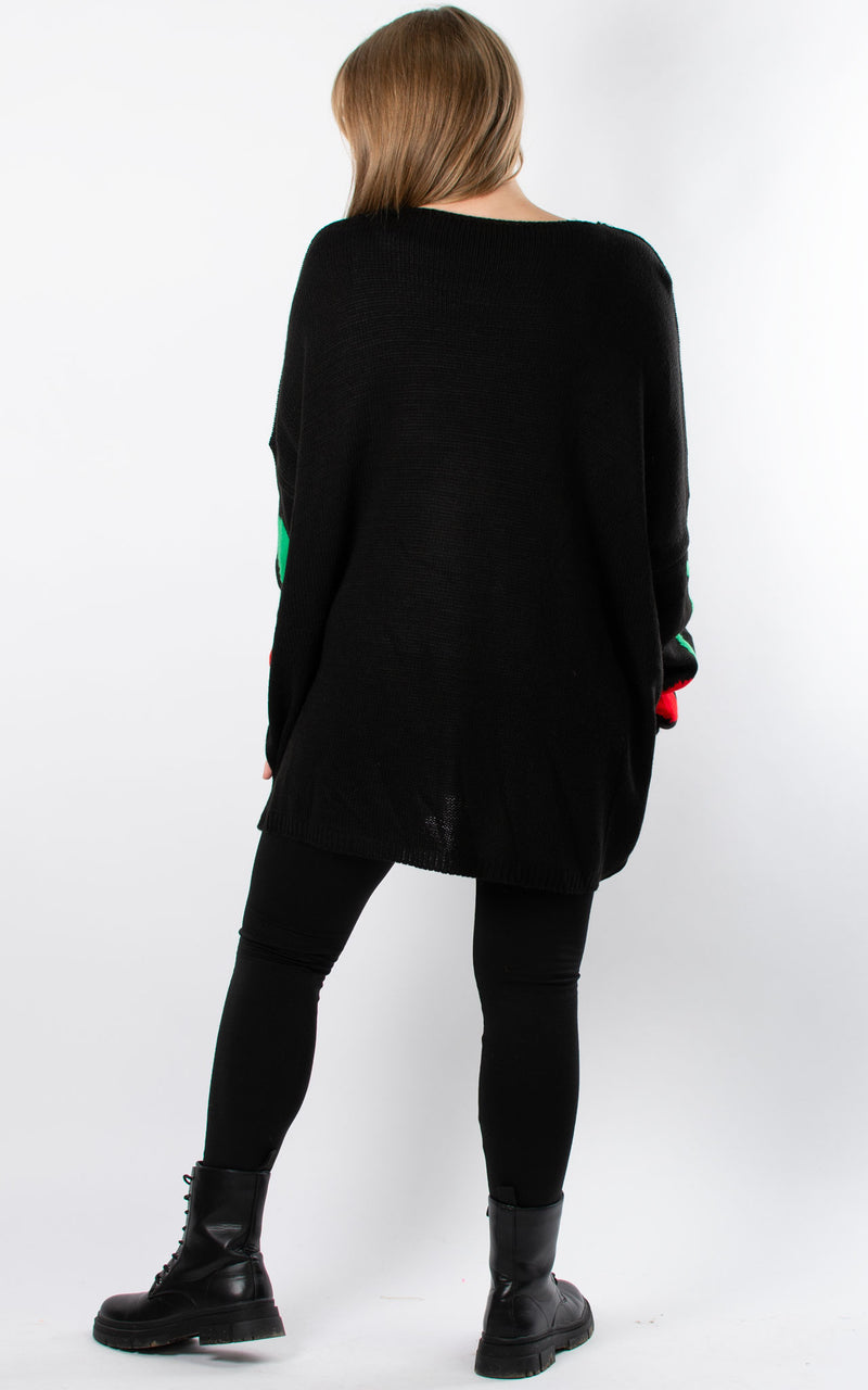 Cherry Knit Jumper | Black